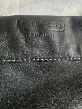Coach Black Leather Clutch with Imbossed Logo